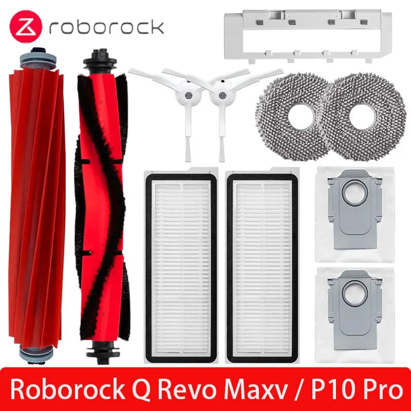 قطع غيار روبوت تنظيف Roborock Q Revo Maxv / Roborock P10 Pro، فرشاة جانبية رئيسية، فلتر، أقمشة ممسحة، كيس غبار