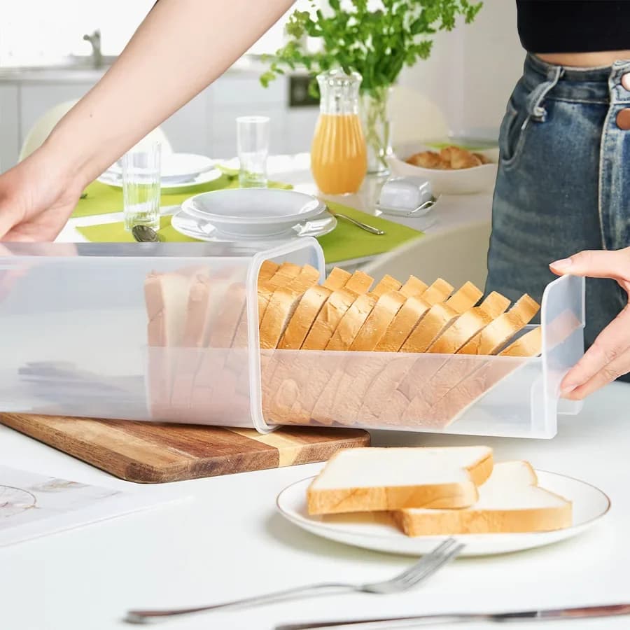Bread Loaf Container Clear Airtight Bread Box With Lid Sandwich Bread Holder For Homemade Bread Tall Bread Saver For Kitchen - 5