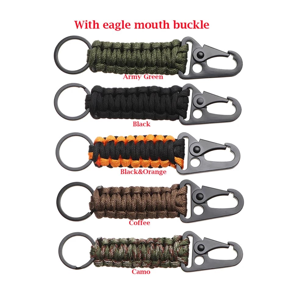 في الهواء الطلق المفاتيح حلقة التخييم حلقة تسلق العسكرية Paracord الحبل حبل التخييم مجموعة الحبال أدوات فتاحة الزجاجات عقدة الطوارئ - 5