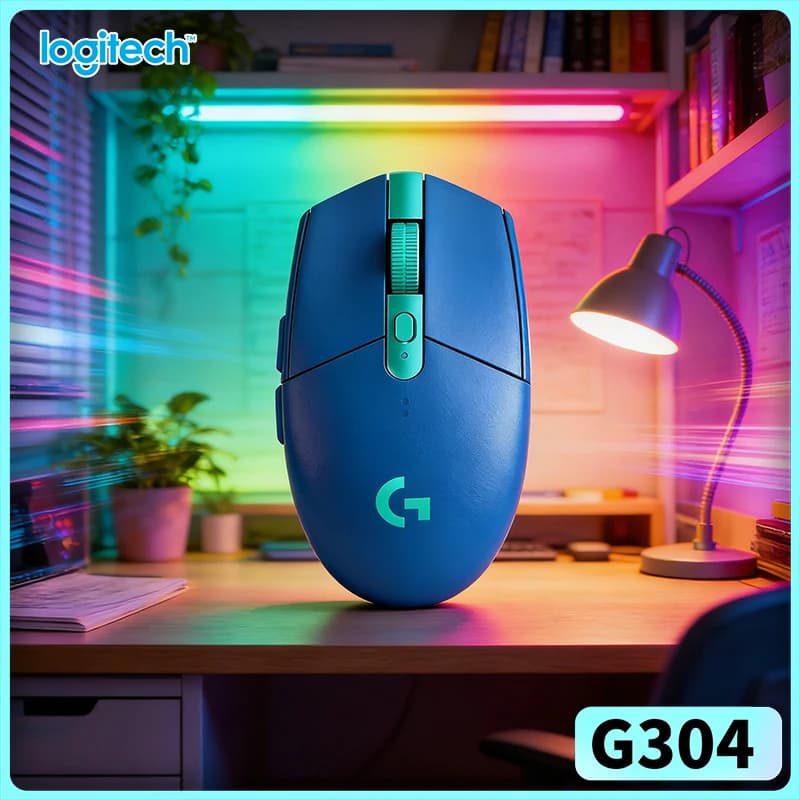 ماوس الألعاب اللاسلكي Logitech G304/G305 LIGHTSPEED 12000 DPI مستشعر HERO زمن وصول 1ms بطارية 250 ساعة توافق مع أجهزة متعددة