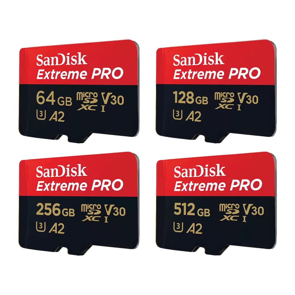 بطاقة ذاكرة SanDisk Extreme PRO microSD بسعة 256 جيجابايت و128 جيجابايت، بطاقة microSD بسعة 512 جيجابايت، بطاقة TF بسعة 64 جيجابايت، بسرعة 200 ميجابايت/ثانية، فئة 10 U3 V30 A2