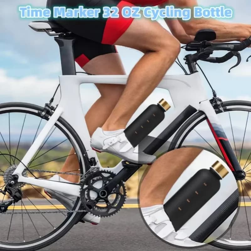 1000ML Bottle With Time Marker Motivational Reusable Fitness Sports Outdoors Travel Cycling Leakproof BPA Free Frosted Bottle - 4