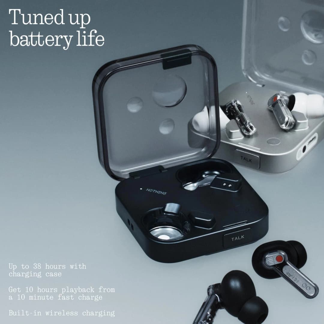 Nothing Ear (3) Wireless Earbuds Super Mic 45dB Hybrid Active Noise Cancelling Bluetooth Headphones Hi-Res 6 Mics - 6