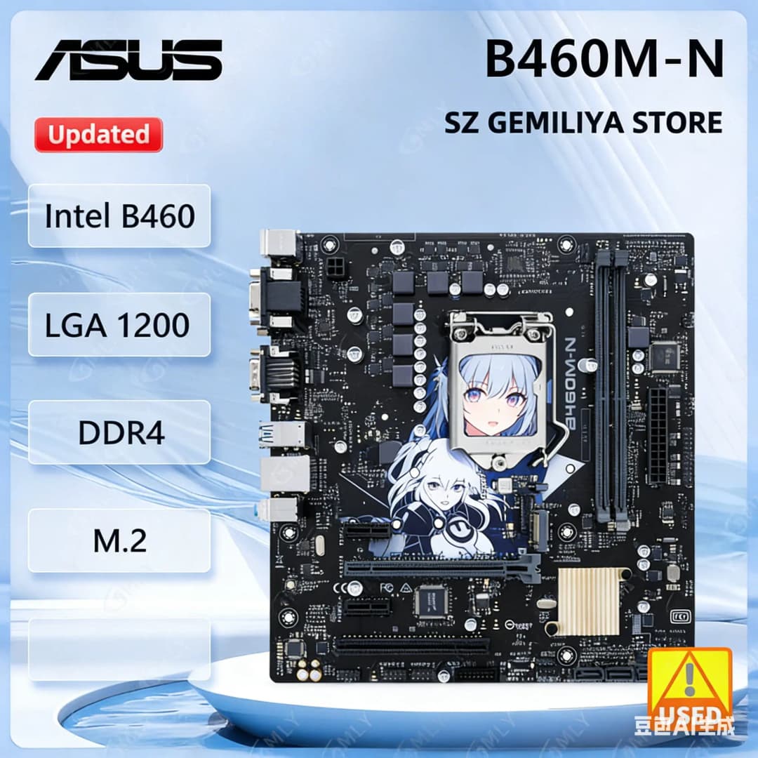 لوحة أم ASUS B460M-N بمقبس LGA 1200 وذاكرة DDR4 تدعم معالجات Core i3-10100 و10400 و10700 و10900