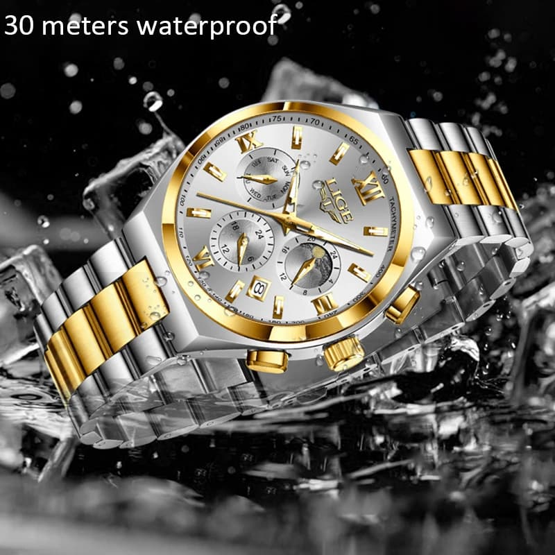 LIGE Watches For Women Elegant Luminous Date Women's Quartz Watches Stainless Steel Sports Waterproof Bracelet Watch Women Gift - 4