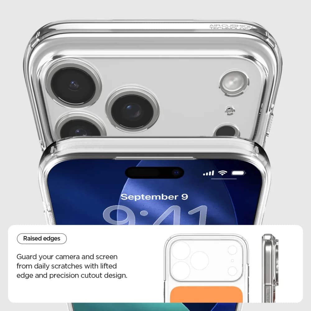 غطاء Spigen MagFit المغناطيسي لهواتف iPhone 17 و18 Pro Max و17Pro - تصميم هجين، ظهر شفاف، مقاوم للصدمات - 4