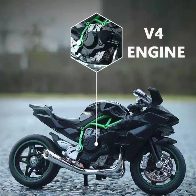 1:18 Ninja hx816 H2R Diecast Motorcycle Model Workable Shork-Absorber Toy For Children Gifts Toy Decoration - 6