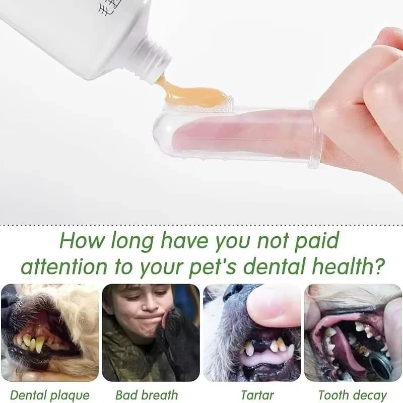 Super Soft Pet Finger Toothbrush Teddy Dog Brush Bad Breath Tartar Teeth Care Tool Dog Cat Cleaning Silicagel Pet Supplies - 4