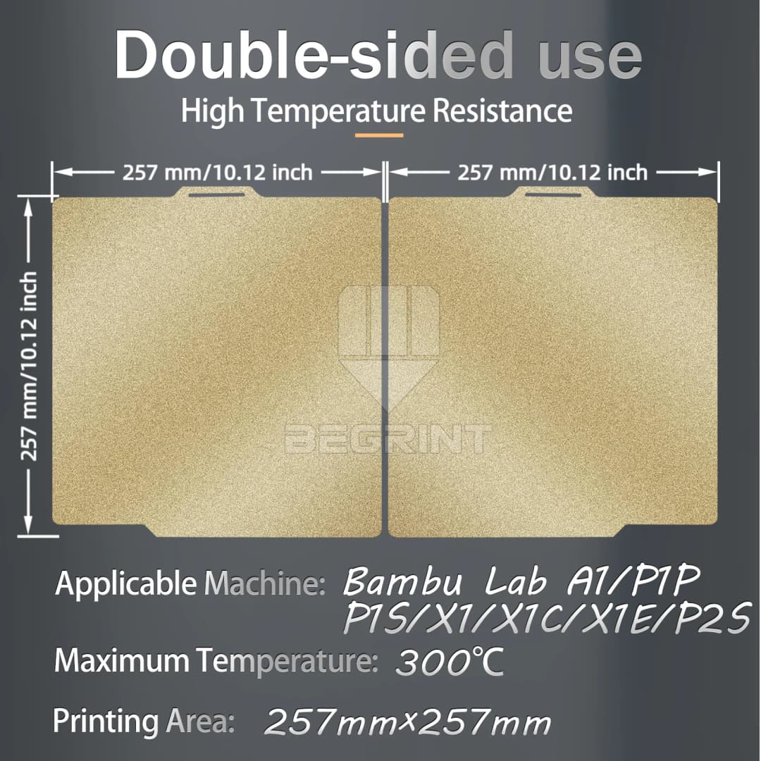 لوحة بناء Bambulab X2D ناعمة من الكربون مع نسيج Pei، لوحة طباعة محسنة لطابعة Bambu lab X2D Bamboo P2S ثلاثية الأبعاد - 6