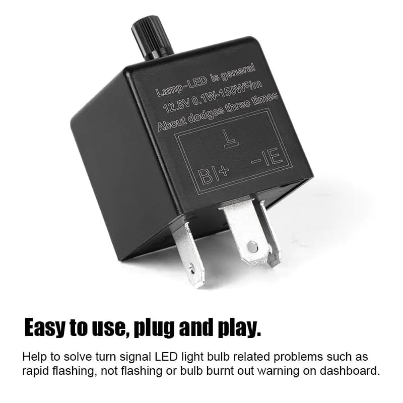 مرحل وميض LED عالمي 12V 3 دبابيس للسيارات والدراجات النارية إشارة دوران قابلة للتعديل إشارة وميض دراجة نارية مرحل مؤشر - 4