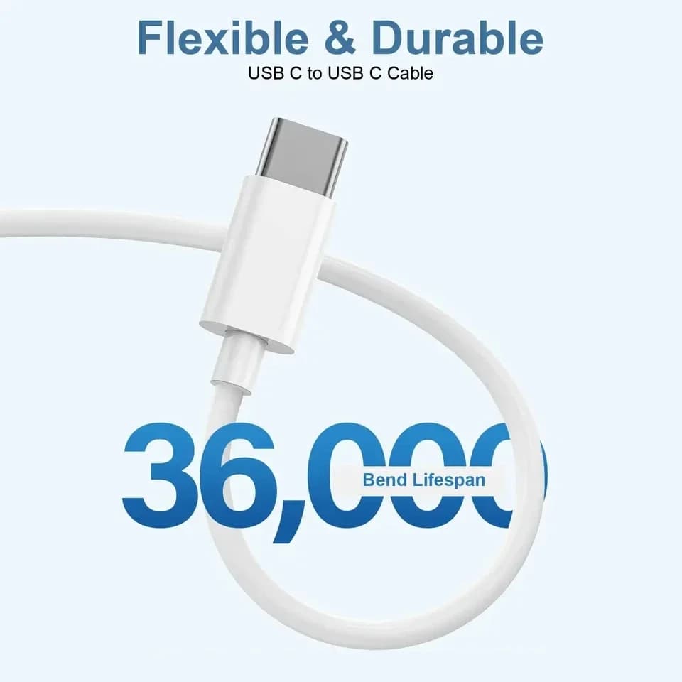 كابل شحن سريع من النوع C إلى النوع C بقوة 100 واط مع منفذ USB C PD لهواتف آيفون 15 برو ماكس وآيباد 10 وماك بوك وهواوي وشاومي - 4