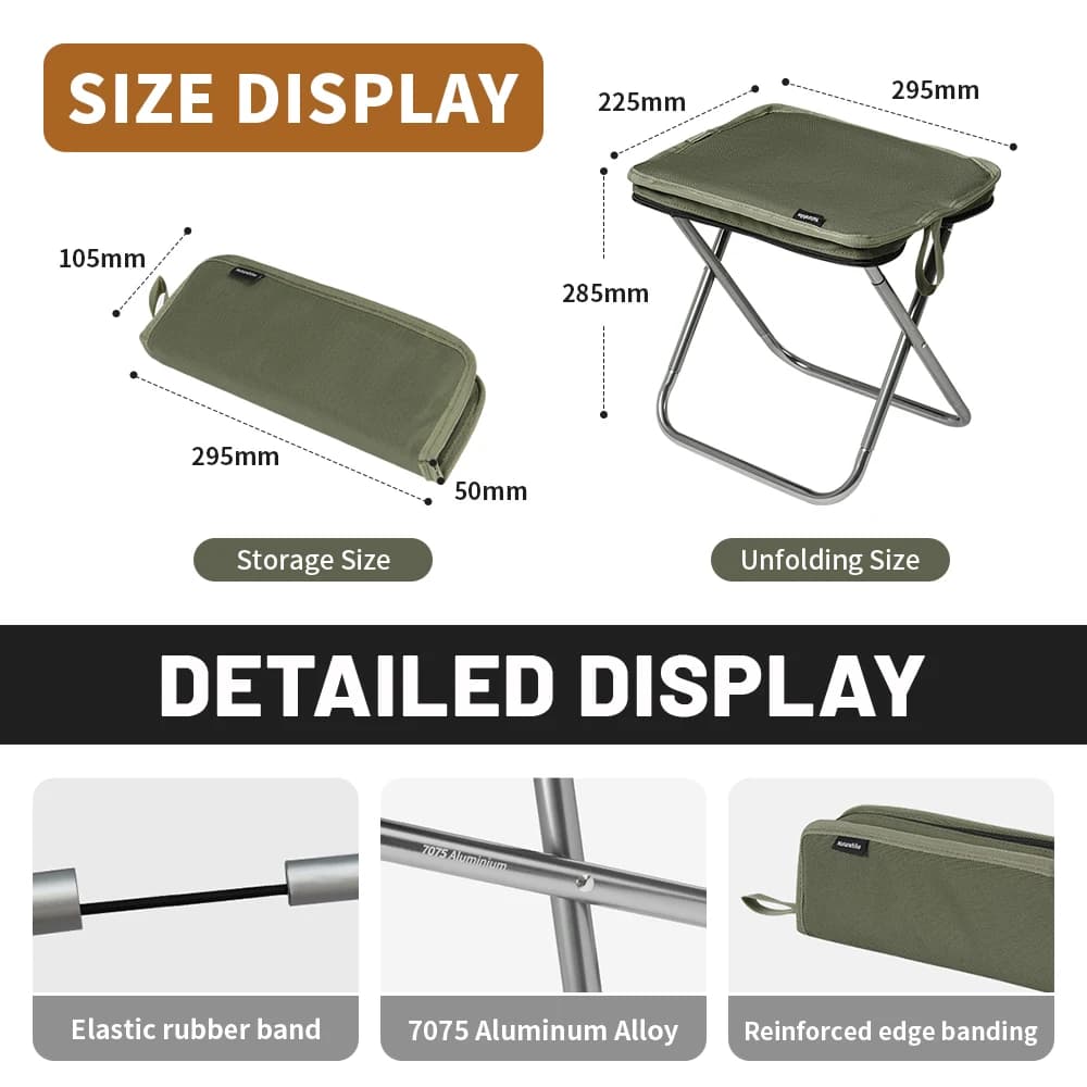 Naturehike Camping Chair Outdoor Lightweight Aluminium Folding Chairs Portable Fishing Stool Thickening Sponge Hiking Stool Seat - 6