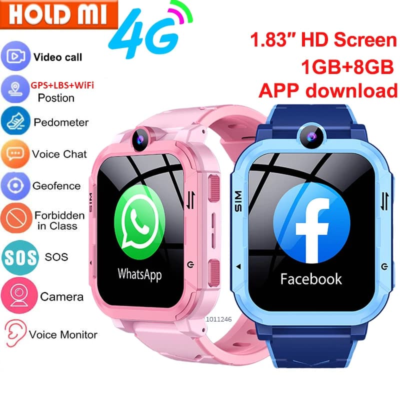 4G Kids ساعة ذكية GPS WiFi المقتفي موقع مكالمة فيديو SOS دعوة الظهر مراقبة الهاتف ساعة الأطفال Smartwatch صبي فتاة الهدايا