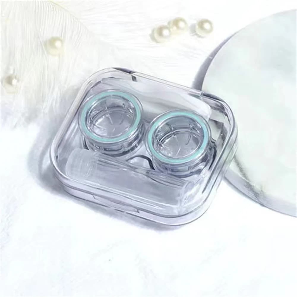 KLASSNUM Cute Contact Lens Case Travel Accessories Portable Transparent Eye Care Kit Mini Minimalist Integrated Companion Box - 6