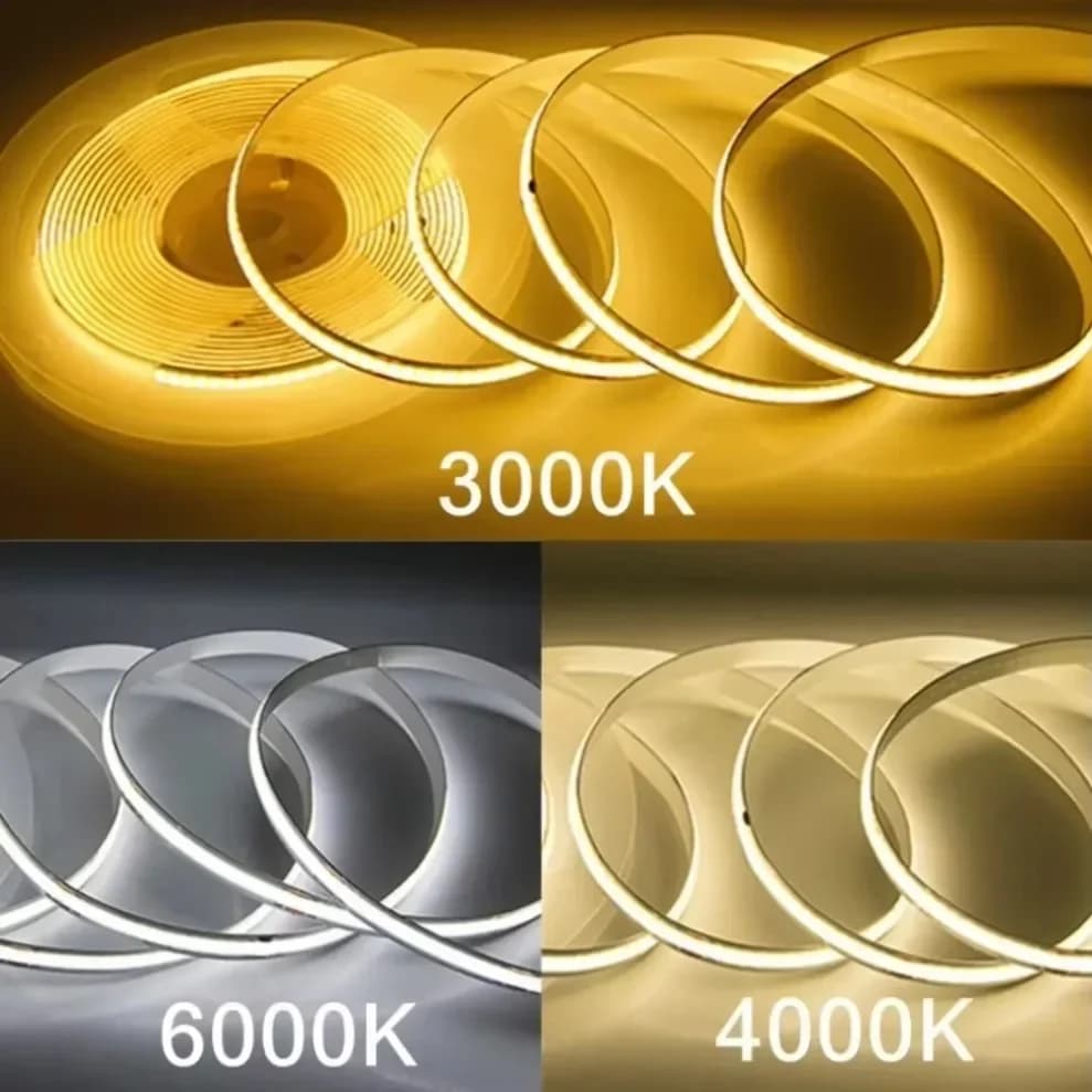 220V COB LED Strip Light Flexible Tape Lights Smart IC No Need Driver High Bright 240 LEDs Linear Lighting RA95 Warm White 1-5m - 2