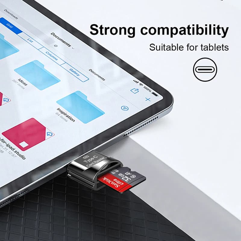SanDisk A1 بطاقة ذاكرة أصلية سعة 256 جيجابايت 128 جيجابايت 100 ميجابايت/ثانية 64 جيجابايت 32 جيجابايت بطاقة Micro SD من الفئة 10 UHS-1 مع قارئ بطاقات Type-C - 3