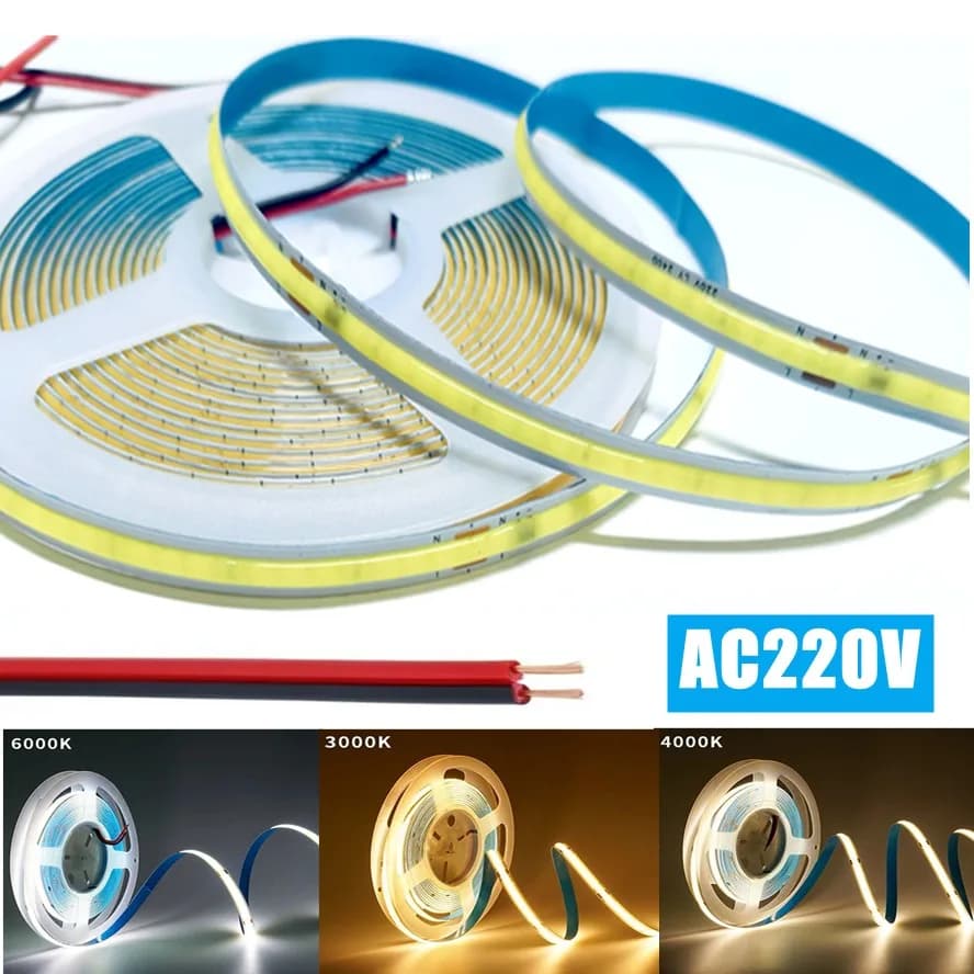 أضواء شريطية LED مرنة 1-5 متر، 220V، قابلة للتعتيم، ذكية بدون حاجة لمحرك، إضاءة خطية عالية السطوع 240 LED - 2