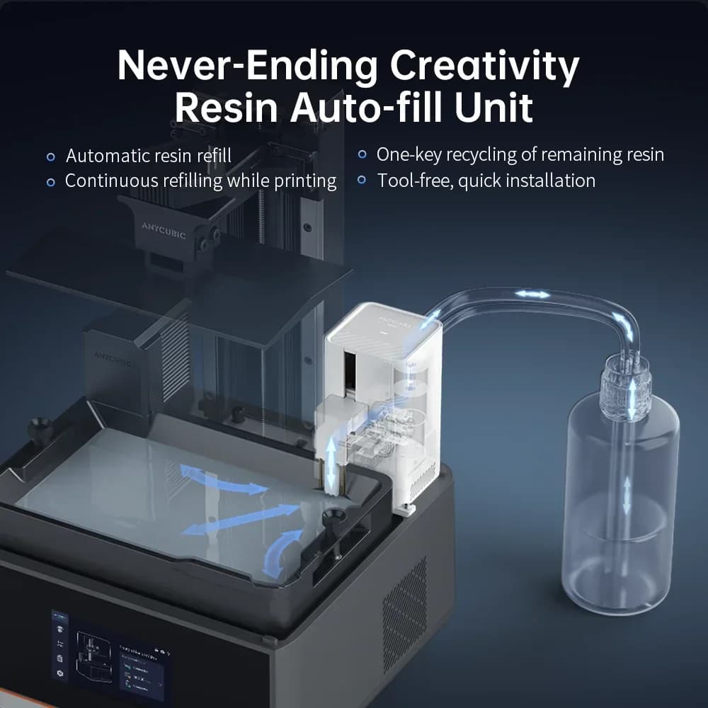 آني كوبيك فوتون مونو M7 برو 10.1 بوصة 14K طابعة ثلاثية الأبعاد LCD بدقة عالية وإعادة تعبئة تلقائية للراتنج بطبقة 0.1 مم - 3