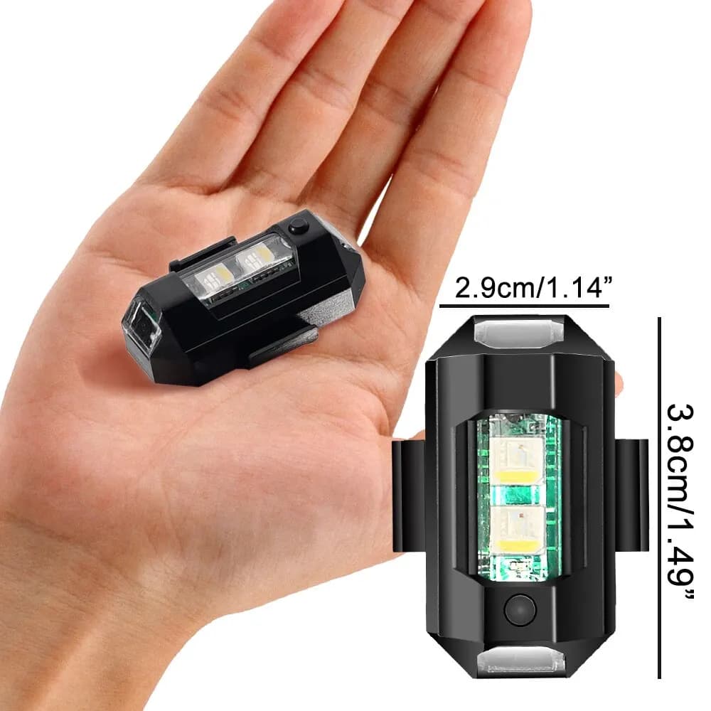 إضاءة وميض LED عالمية للدراجات النارية، إشارة تحذير من الاصطدام مع شحن USB، 7 ألوان لإشارة الانعطاف - 6