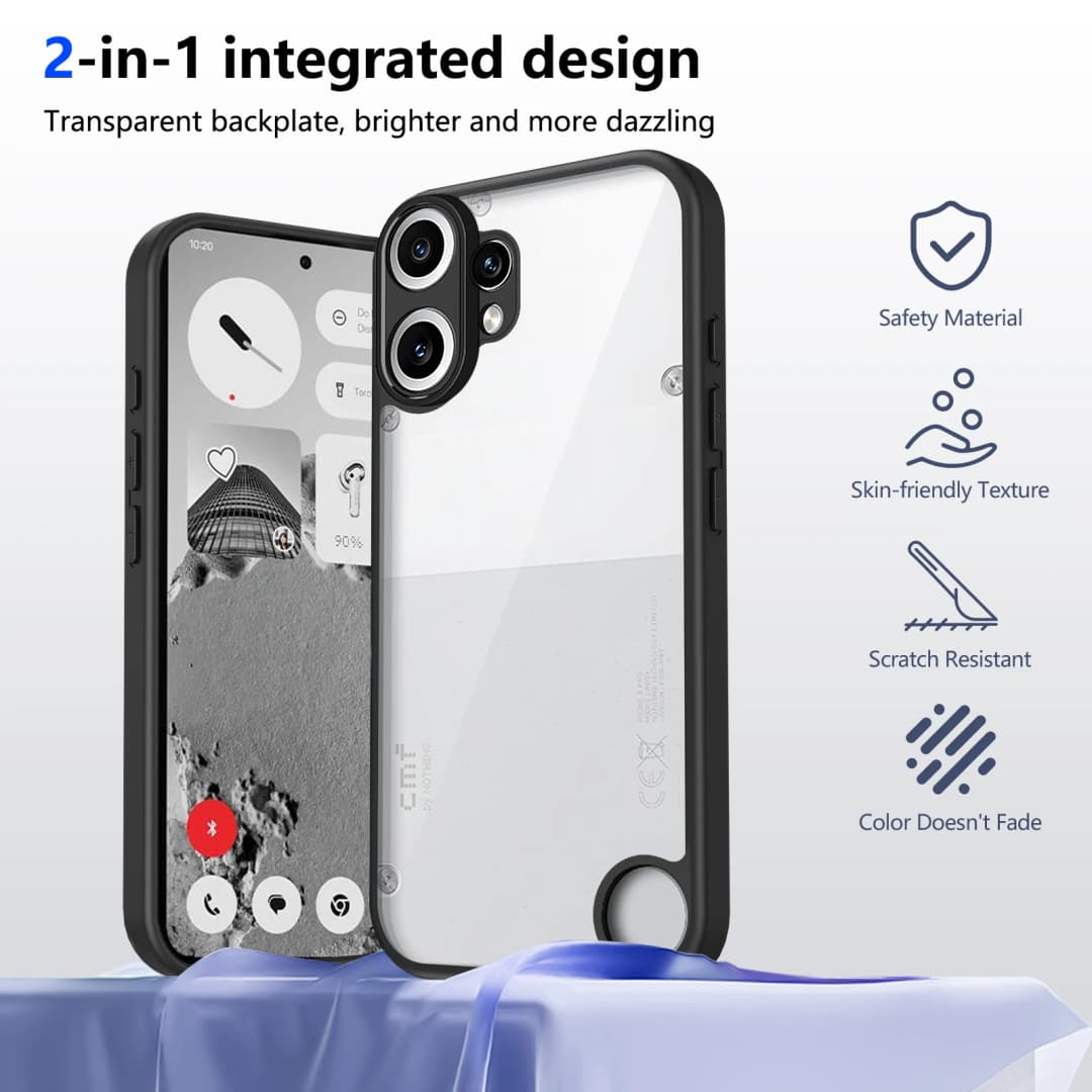 Nothing CMF Phone 2 Pro A001 Case Air Cushion Shockproof Silicone Bumper Clear Matte Back Cover Hard Case for CMF Phone 2 Pro 5G - 2