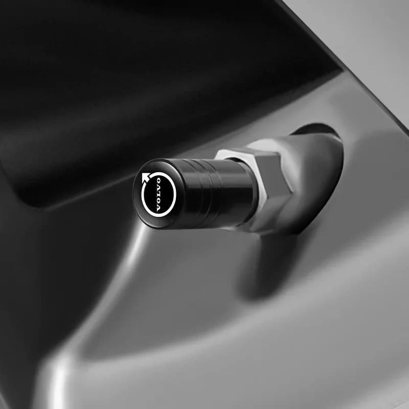 For Volvo XC90 V90 V60 XC60 V40 S80 S60 S90 C40 XC40 V70 XC70 C30 C70 4Pcs Aluminum Alloy Car Wheel Tire Valve Caps Stem Cover - 4