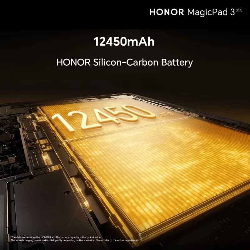 جهاز HONOR MagicPad 3 اللوحي الإصدار العالمي 13.3 بوصة بشاشة حماية العين 165 هرتز ومعالج سنابدراجون 8 الجيل 3 وبطارية طويلة الأمد 12450 مللي أمبير في الساعة - 5