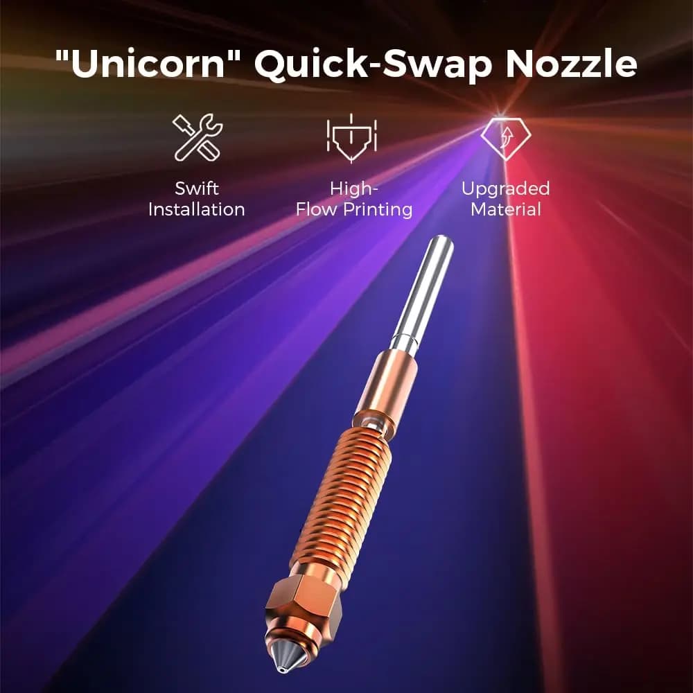 فوهة K1C من Creality، 1/3/5 قطع، لـ K1C, K1 Max, K1 SE, Ender 3 V3/3 V3 Plus، مجموعة فوهة استبدال سريع Unicorn، مجموعة فوهة بتدفق عالي - 2