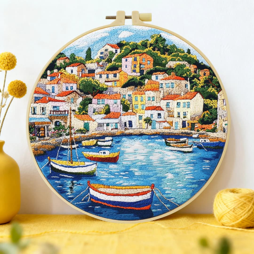 قطعة واحدة 20×20 سم/15×15 سم 7.87/6.3 بوصة عدة بدء التطريز عدة يدوية ديكور منزلي، سفينة، عدة تطريز