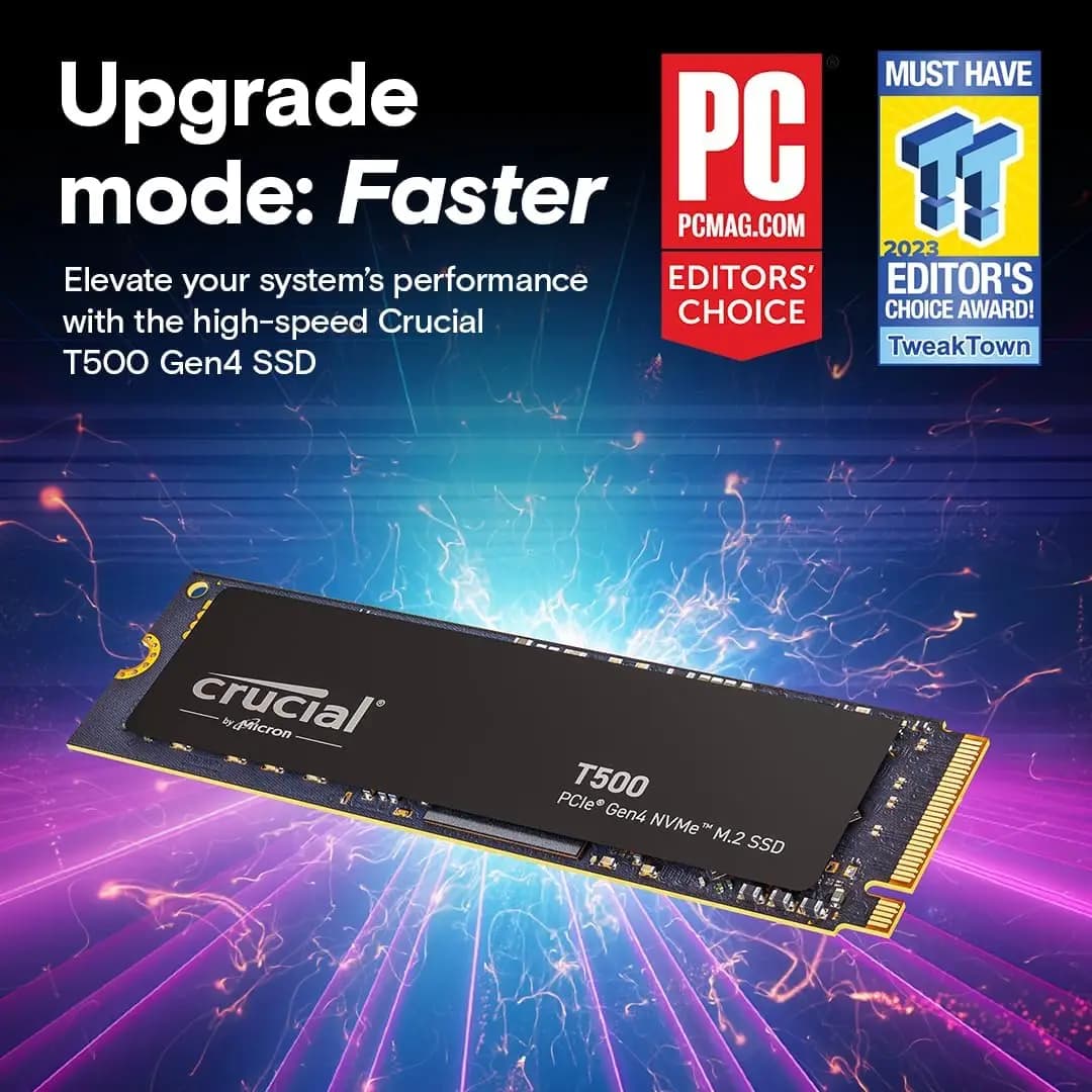 كروتيال T500 1TB الجيل الرابع NVMe M.2 وحدة تخزين داخلية للألعاب، حتى 7300MB/s، متوافق مع اللابتوب وسطح المكتب - CT1000T500SSD8 (حزمة OEM) - 5