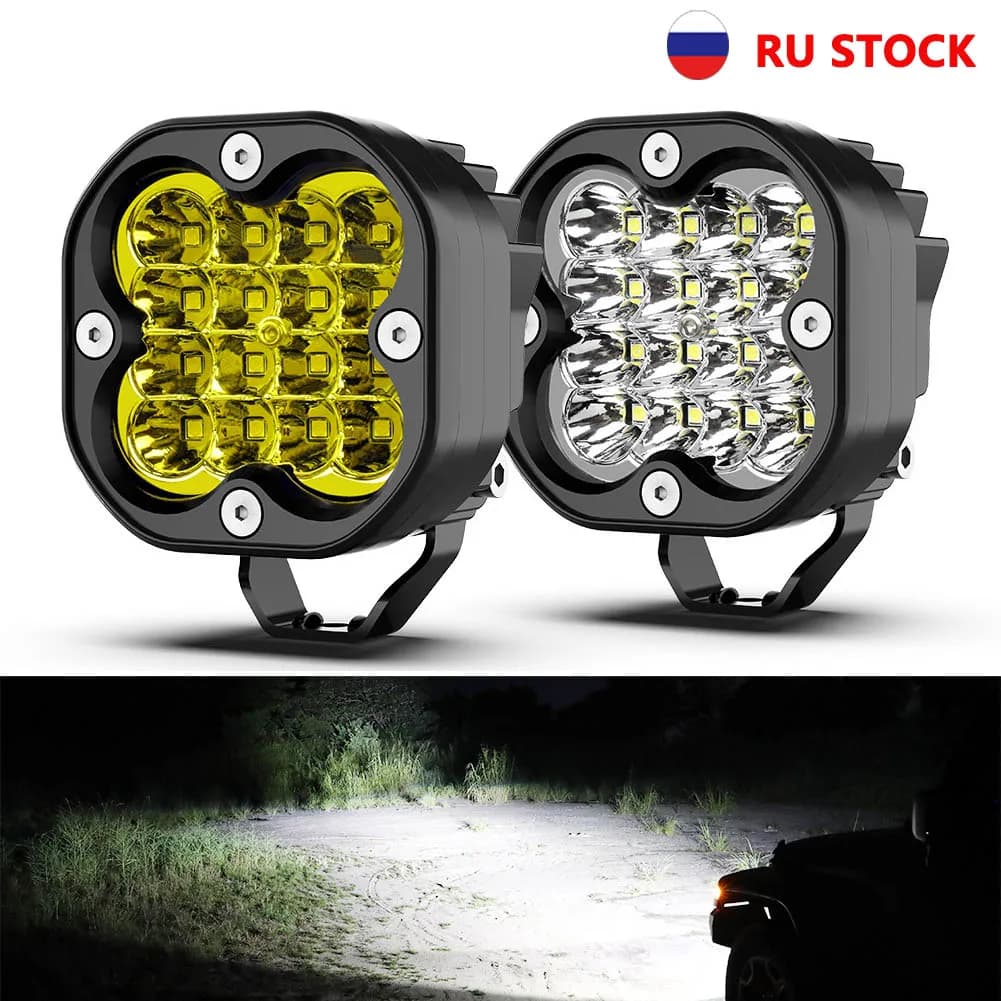 شريط إضاءة عمل LED 3 بوصة 12V كشافات 4x4 إكسسوارات طرق وعرة مصابيح LED أمامية مصباح ضباب للدراجات النارية الجيب الشاحنات ATV