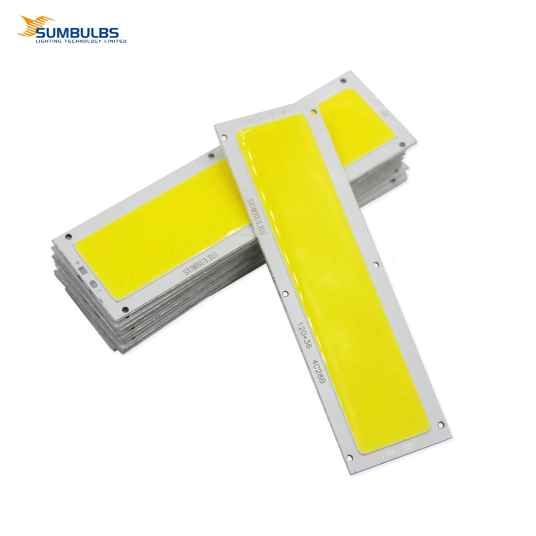 لوحة مصباح LED COB 12V، 12W، مصدر ضوء، ألوان دافئة/طبيعية/بيضاء باردة/زرقاء/حمراء/خضراء، 120x36 مم، لمصباح سيارة DIY - 5