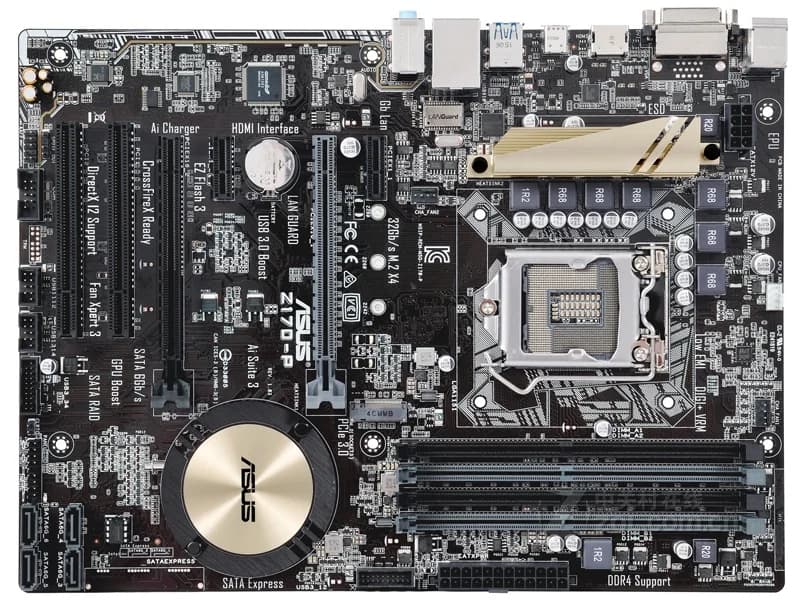 Asus Z170-P Desktop Motherboard Z170 Socket LGA 1151 i7 i5 i3 DDR4 64G M.2 SATA3 USB3.0 ATX  For 6th or 7th gen Used - 2