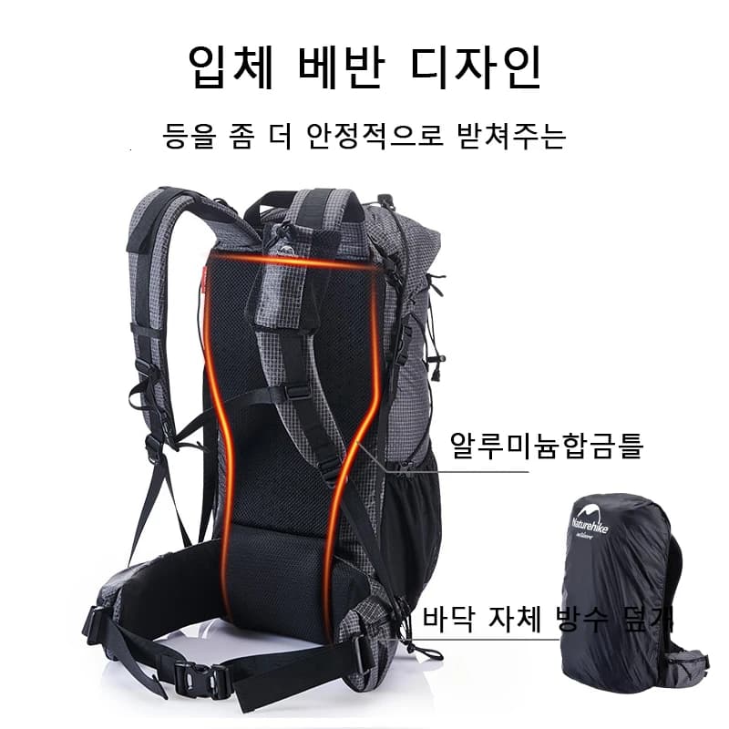 Naturehike 45L Camping Backpack Large Capacity Rainproof Travel Bag Ultralight Ergonomic Trekking Bag Outdoor Hiking Backpack - 4