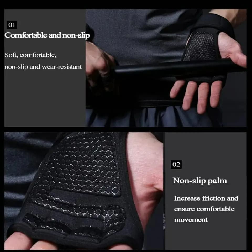 قفازات جيم مع حزام معصم، حماية كاملة، قابلة للتنفس بشكل فائق، مناسبة لرفع الأثقال والتدريبات المتنوعة وركوب الدراجات - 5