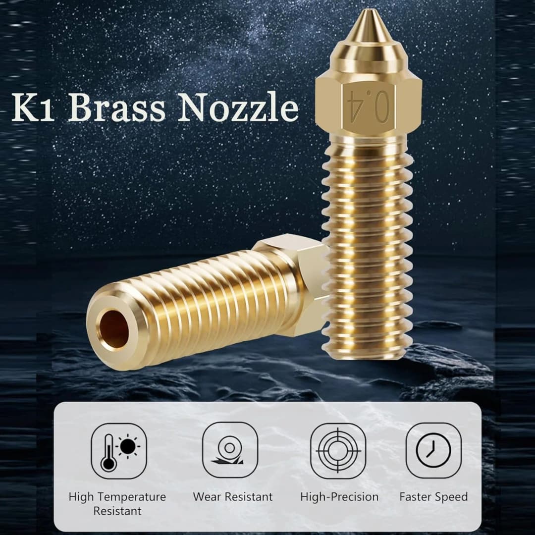 Creality Official Ender 3 V3 KE Brass Nozzle Kit,5-Pack High-Speed ​​0.2mm/0.4mm/0.6mm/0.8mm Nozzle Kit,for K1/K1 Max/CR-10 SE - 2