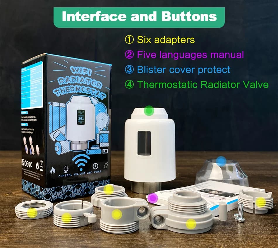 Tuya TRV Wifi Thermostat  Smart Thermostatic Head Radiator Valve  Actuator  Heating Temperature Controller Alexa Google Home - 6