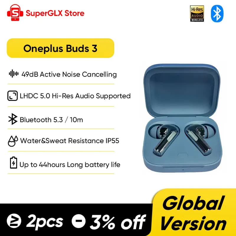 2024 New Original Oneplus Buds 3 DynEarphone TWS Bluetooth 48dB Noise Cancelltion Wireless Headphone For Oneplus 12