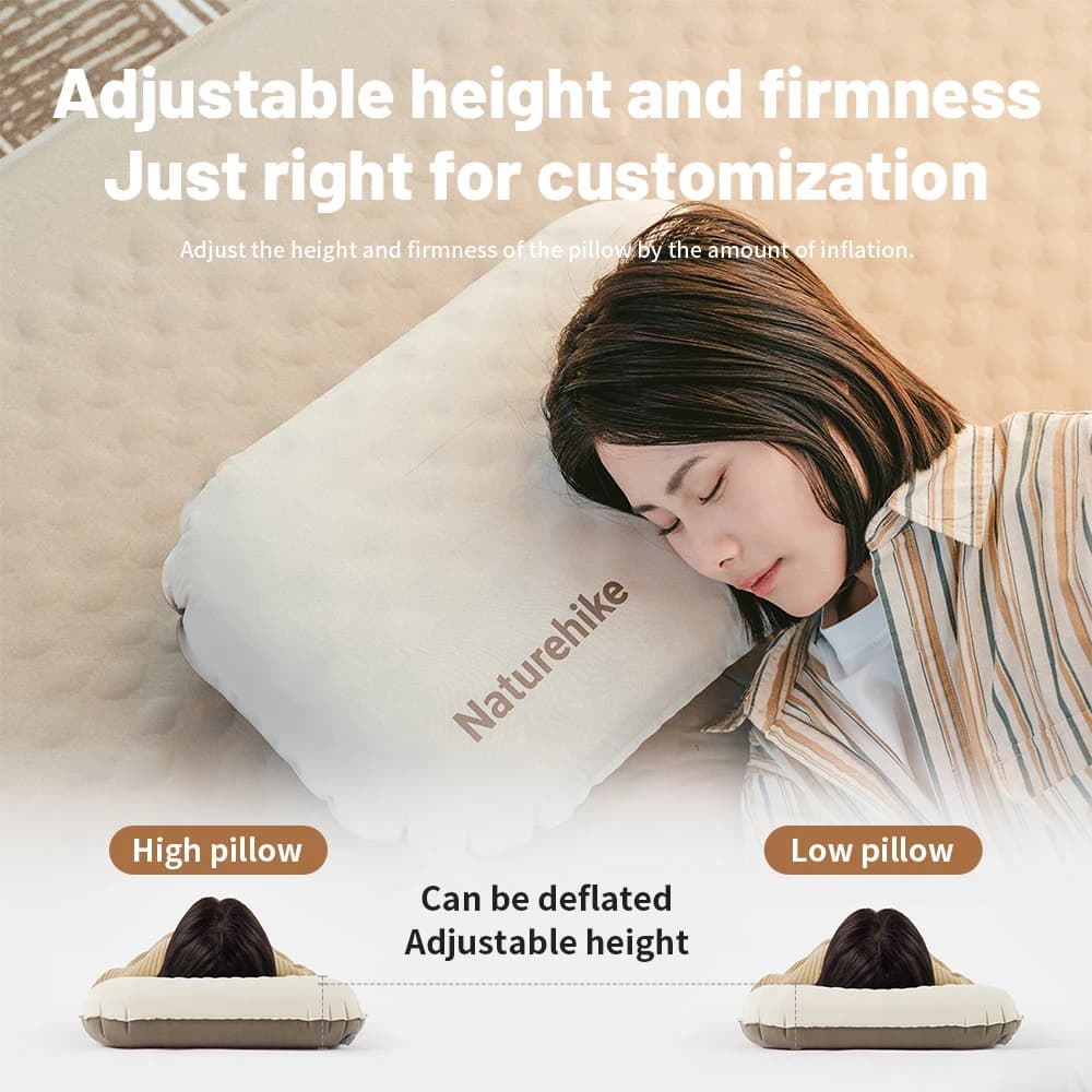 Naturehike Feather Bone 2-in-1 Foam Inflatable Pillow Waterproof Oilproof Stainproof Adjustable Soft Breathable Camp Travel Nap - 5