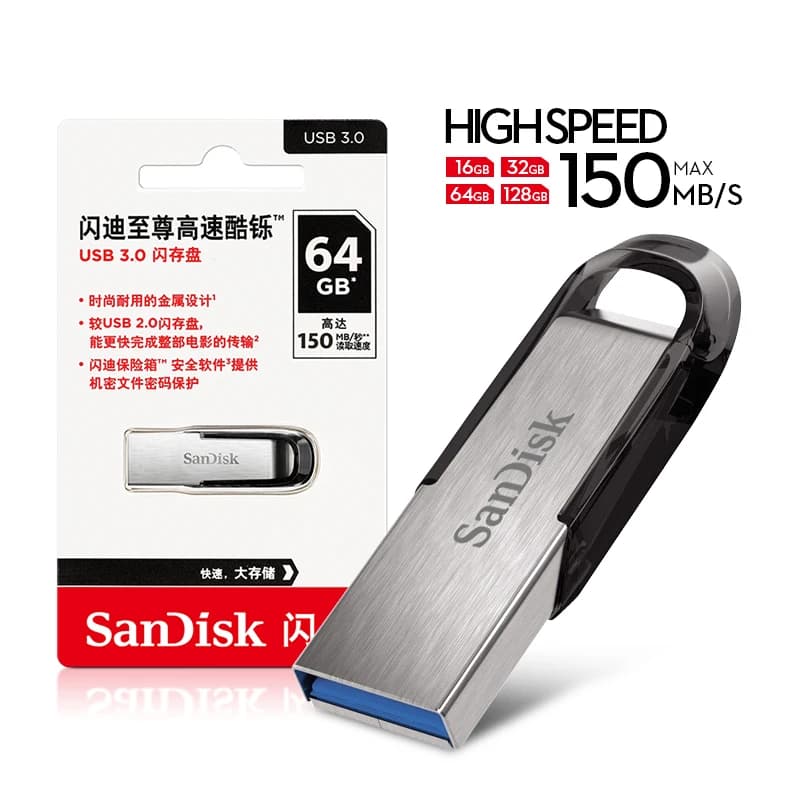 سان ديسك CZ73 يو إس بي فلاش درايف 256GB 128GB 64GB 32GB يو إس بي 3.0 قلم تشفير معدني ذاكرة فلاش ألترا فلير USB3.0 يو ديسك - 4