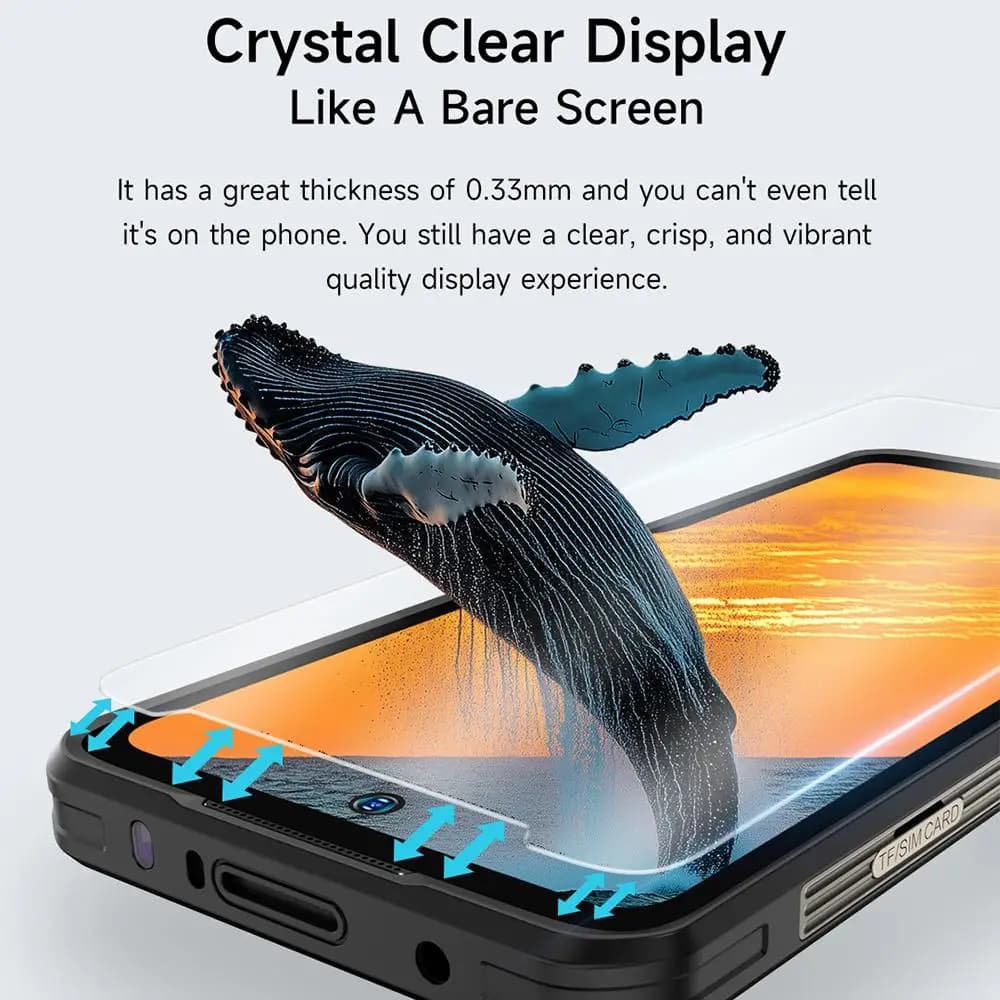 واقي شاشة Ulefone من الزجاج المقسى المضاد للبصمات عالي الدقة 2 قطع لهواتف Armor 23 Ultra و22 و21 و17 Pro وX13 وX12 وX11 Pro وPower Armor 19 - 4