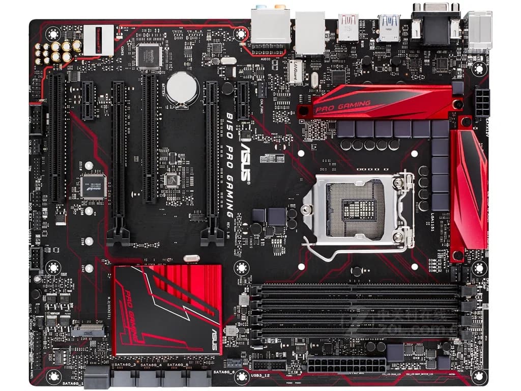 لوحة أم مستعملة ASUS B150 PRO GAMING، شريحة Intel B150، مقبس LGA 1151، 4 فتحات DDR4 DIMM، 64 جيجابايت، PCI-E 3.0، M.2 SATA3، VGA، HDMI، USB3.1، ATX - 4