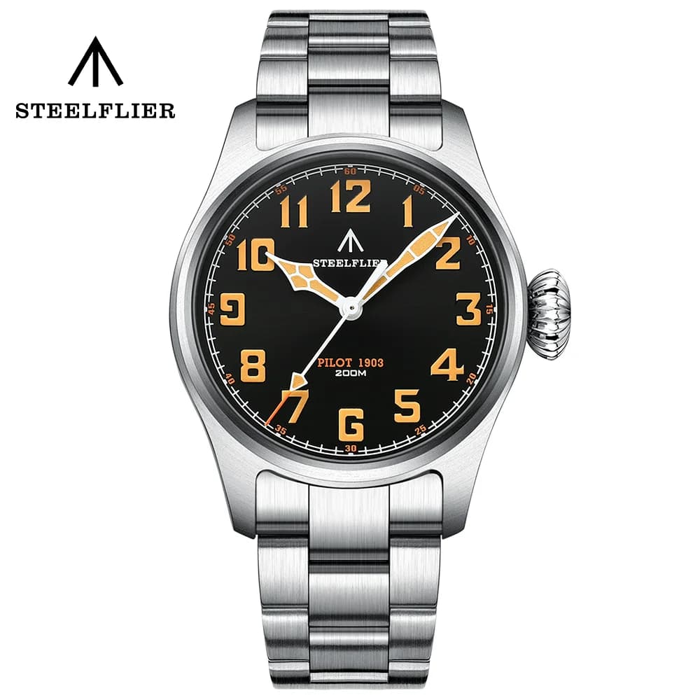 ساعة يد كوارتز STEELFLIER الرسمية SF740V، إضاءة Super C3، مقاومة للماء حتى 200 متر، حركة صامتة VH31، ساعة أعمال عصرية للرجال