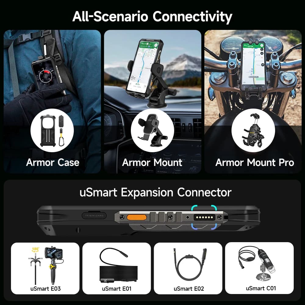 【عرض عالمي】 هاتف Ulefone Armor 28 Ultra 5G AI متين بسعة تخزين 1 تيرابايت وذاكرة 32 جيجابايت وشاشة AMOLED مقاس 6.67 بوصة وبطارية 10600 مللي أمبير بنظام أندرويد - 6