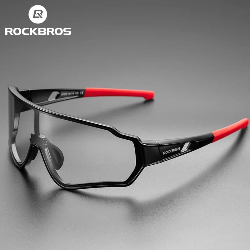 نظارات دراجات ROCKBROS بعدسات فوتوكرومية حماية من الأشعة فوق البنفسجية UV400 نظارات شمسية للدراجات نظارات رياضية خارجية نظارات ركوب الدراجات على الطرق الوعرة والطرق الممهدة