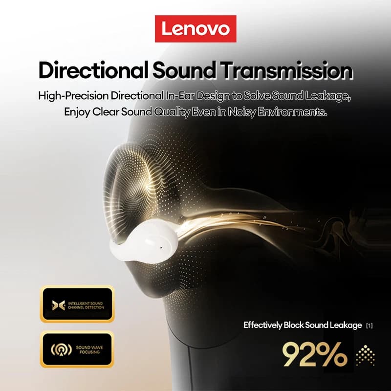 New Lenovo LP25 OWS Wireless Bluetooth Ear Clip Headphones Long Battery Life Gaming Headset HIFI Surround Sound Earbuds With Mic - 5