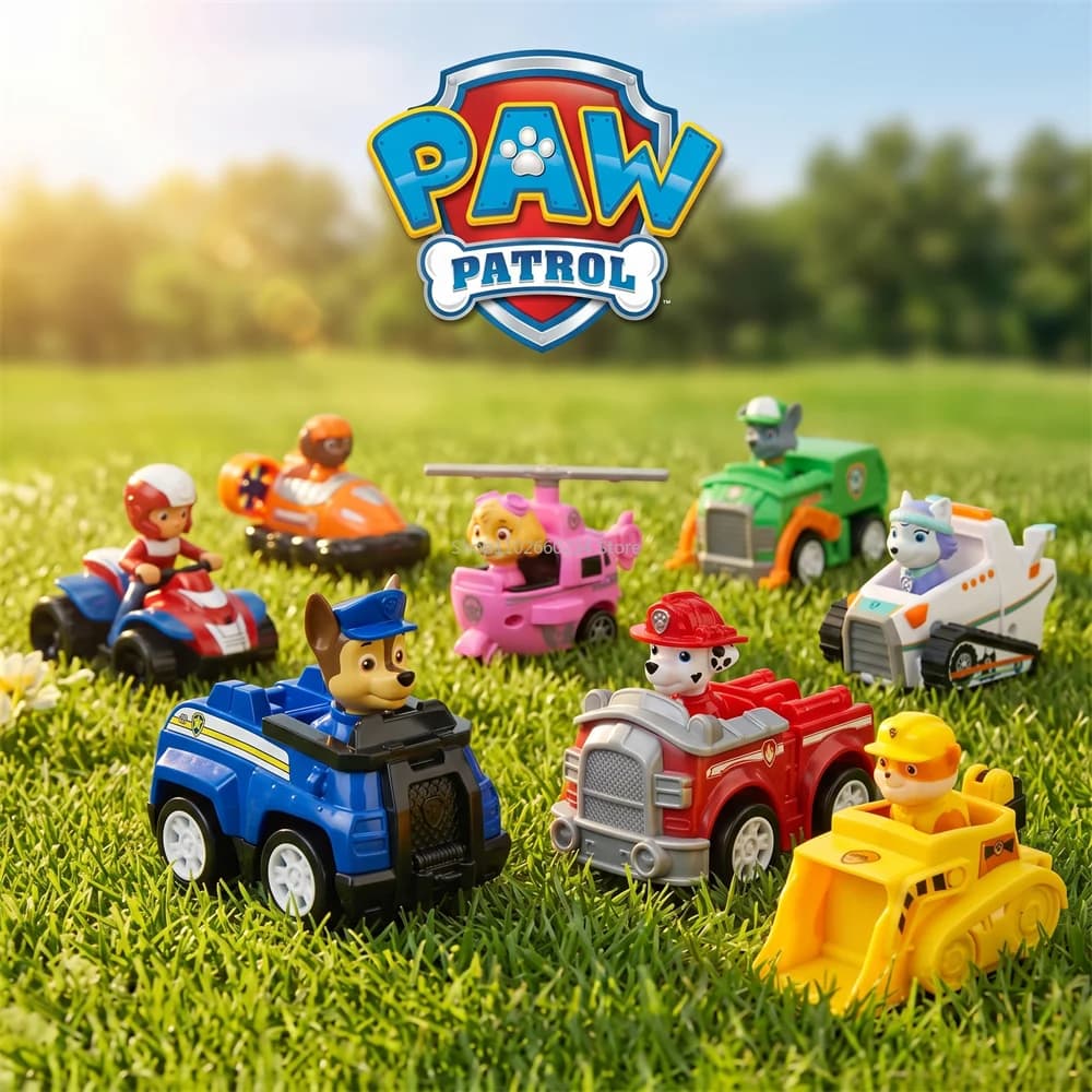 مجموعة سيارات Paw Patrol القابلة للسحب - شخصيات تشيس وسكاي ومارشال وروبل - هدية عيد ميلاد - 2
