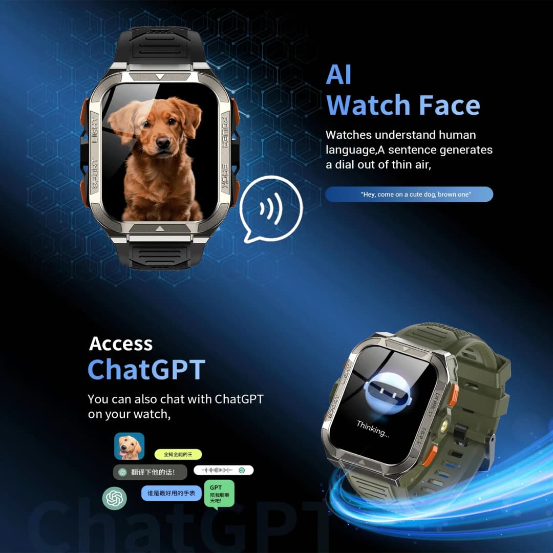 Blackview W80 Pro Men Smart Watch GPS Positioning 1.91'' Display 900mAh Battery Flashlight Compass Outdoor Rugged Smart Watches - 2