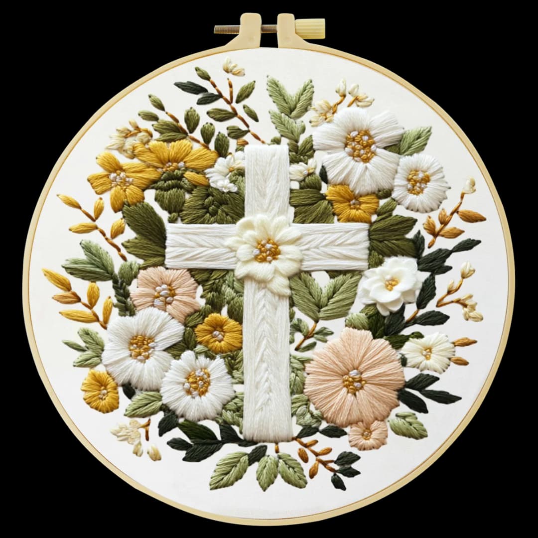 1pc 20X20CM/15X15CM 7.87/6.3inch flower Embroidery Starter Kit DIY kit DIY embroidery kit manualidades Needle Art - 4