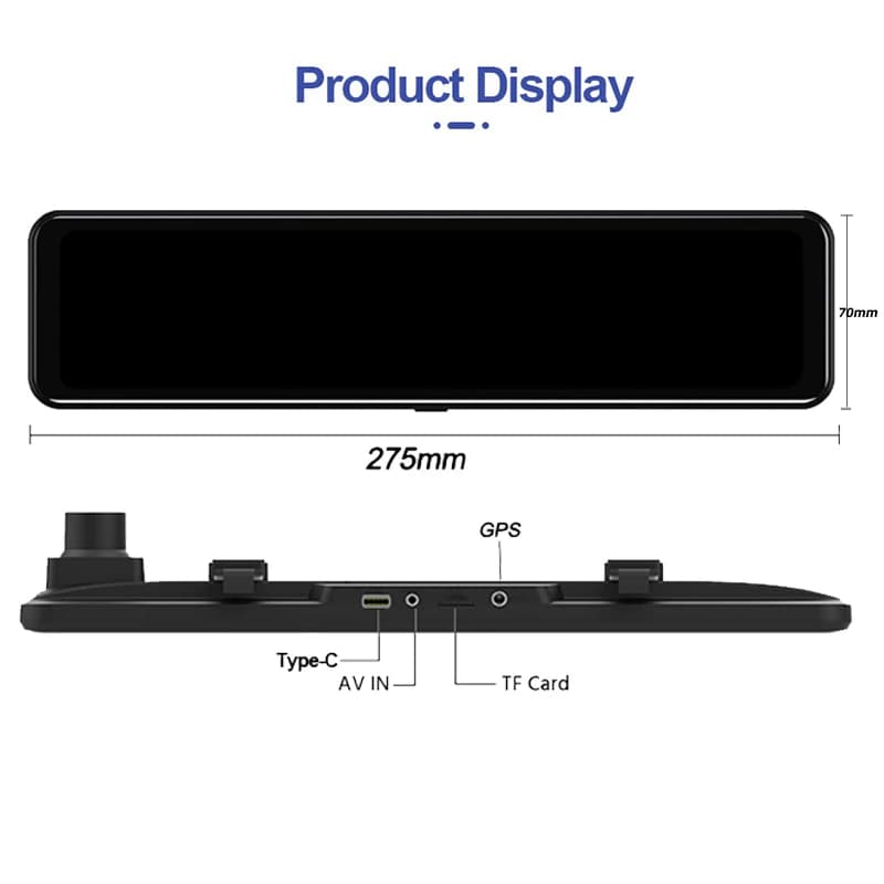 ACCEO 4K WIFI Dashcam 12 بوصة جهاز تسجيل فيديو رقمي للسيارات مرآة الرؤية الخلفية مسجل داش كام دعم 1080P سوني الصندوق الأسود ملحقات كاميرا الرؤية الخلفية - 6