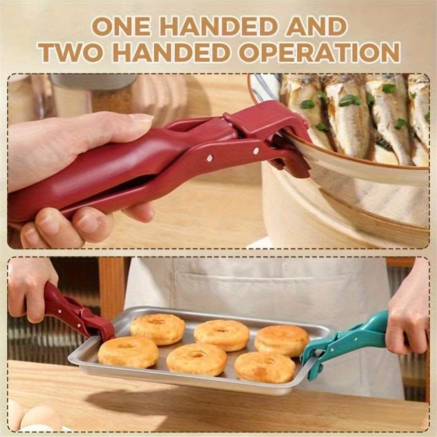 Anti-Scalding Bowl Clamp for Home Use, Non-Slip Silicone Plate Holder, Bowl Clamp, Dish Clamp, Kitchen Baking Tray and Steamer Clamp - 3